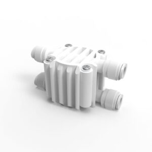 Automatic shut-off valve for improving reverse osmosis system efficiency and conserving water.