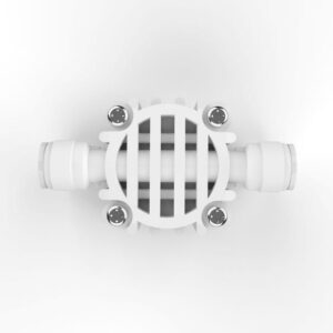 Automatic shut off valve for reverse osmosis systems to conserve water and improve efficiency.