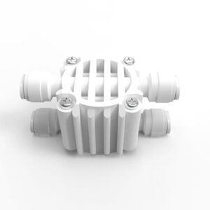Automatic shut-off valve for reverse osmosis systems to control water flow and enhance efficiency.