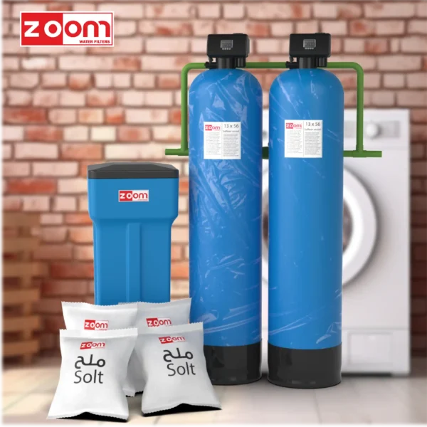 Zoom Water Softener with automatic cleaning and corrosion-resistant design.