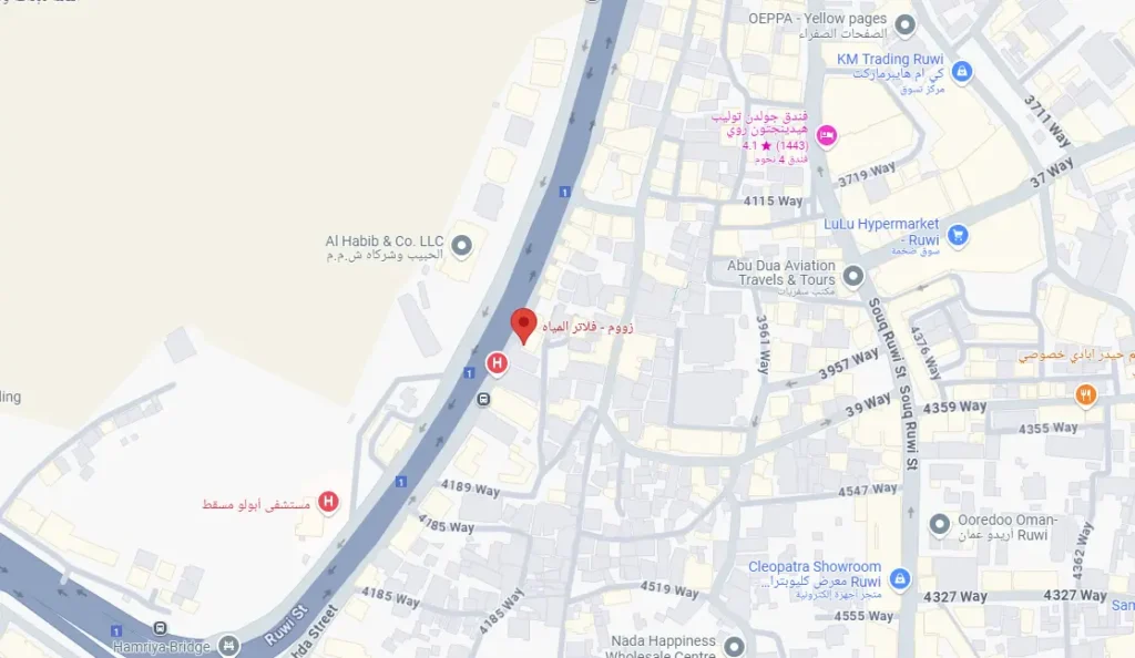 Map showing the location of Zoom company in Oman